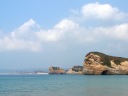 浸食された岸壁